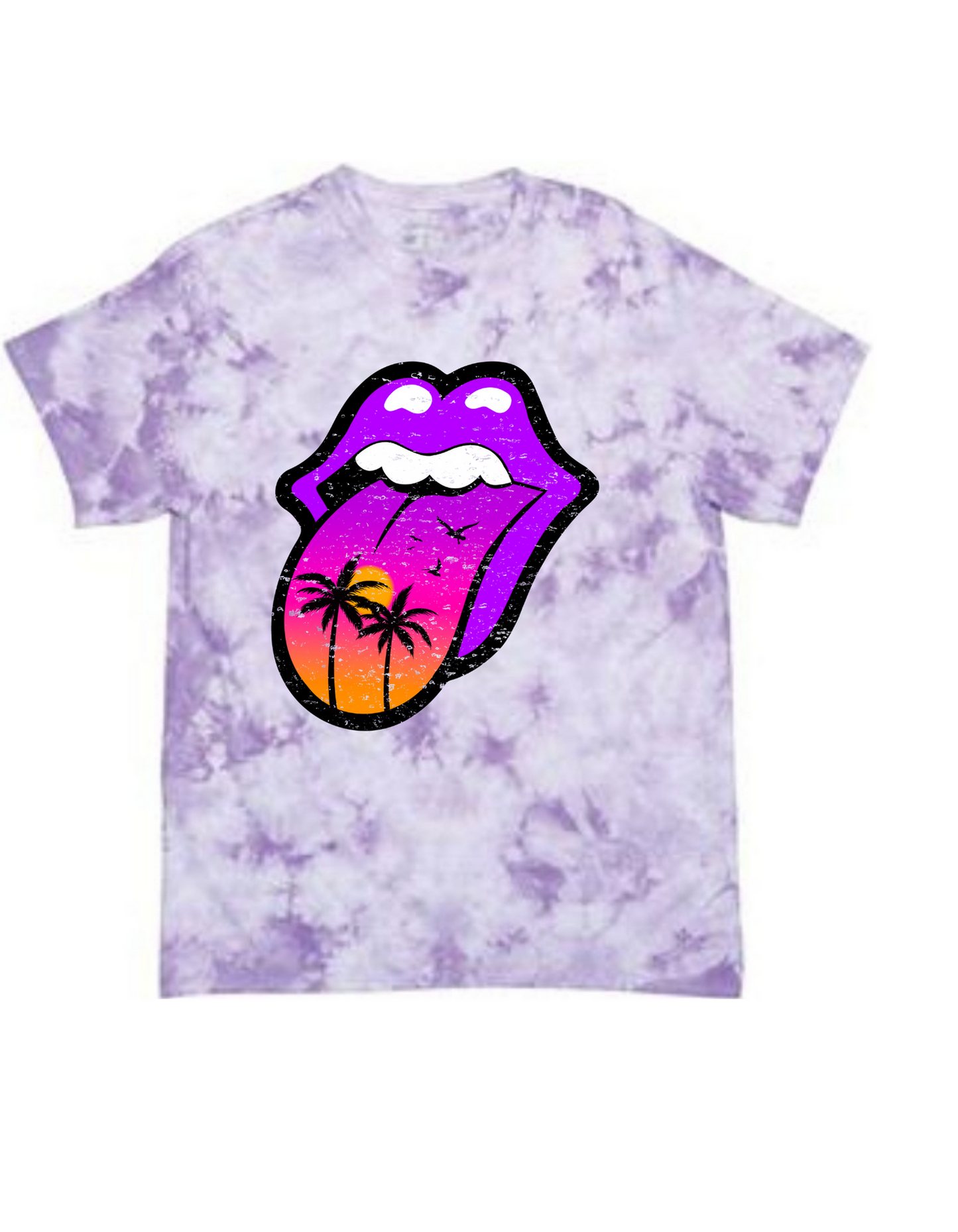 Rolling stones sunset acid washed tee - 4 little hearts