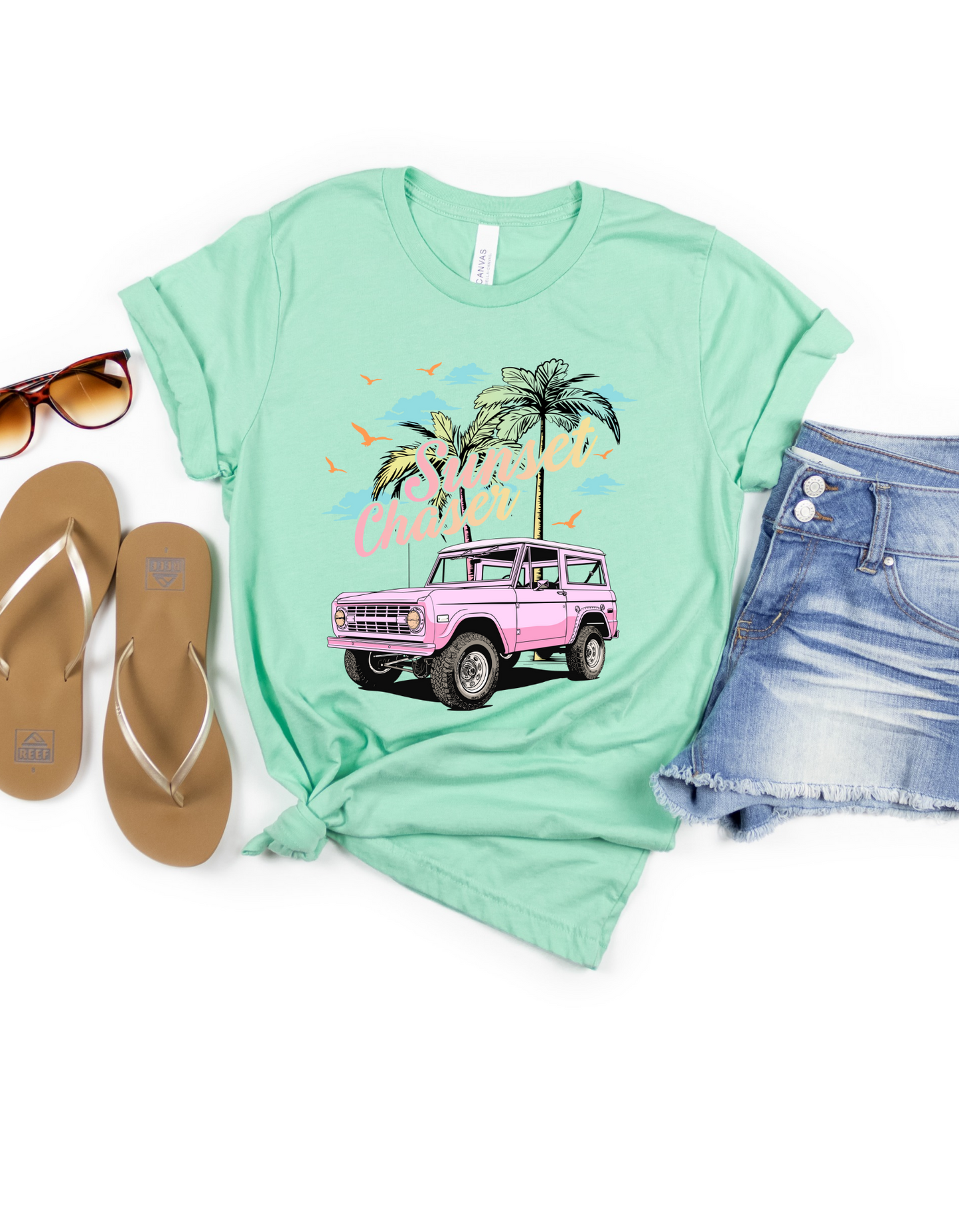 Sunset chaser bronco summer graphic tee
