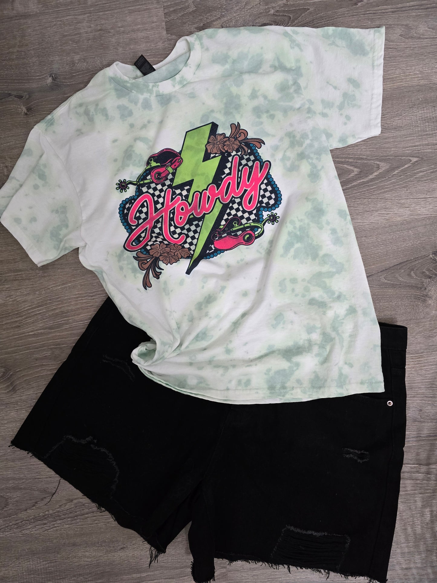 Howdy western tie dye tee