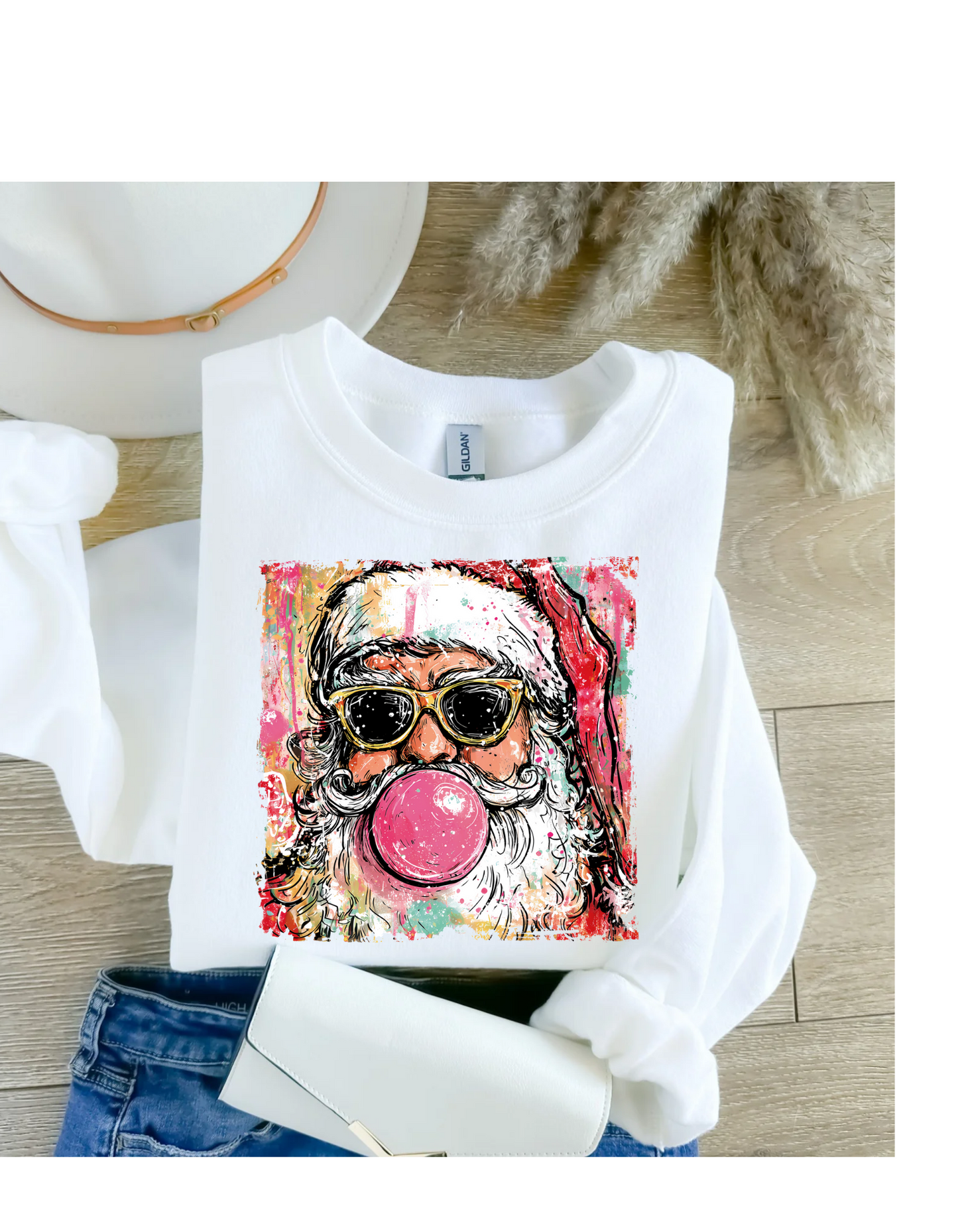 Santa claus colorful crewneck sweatshirt