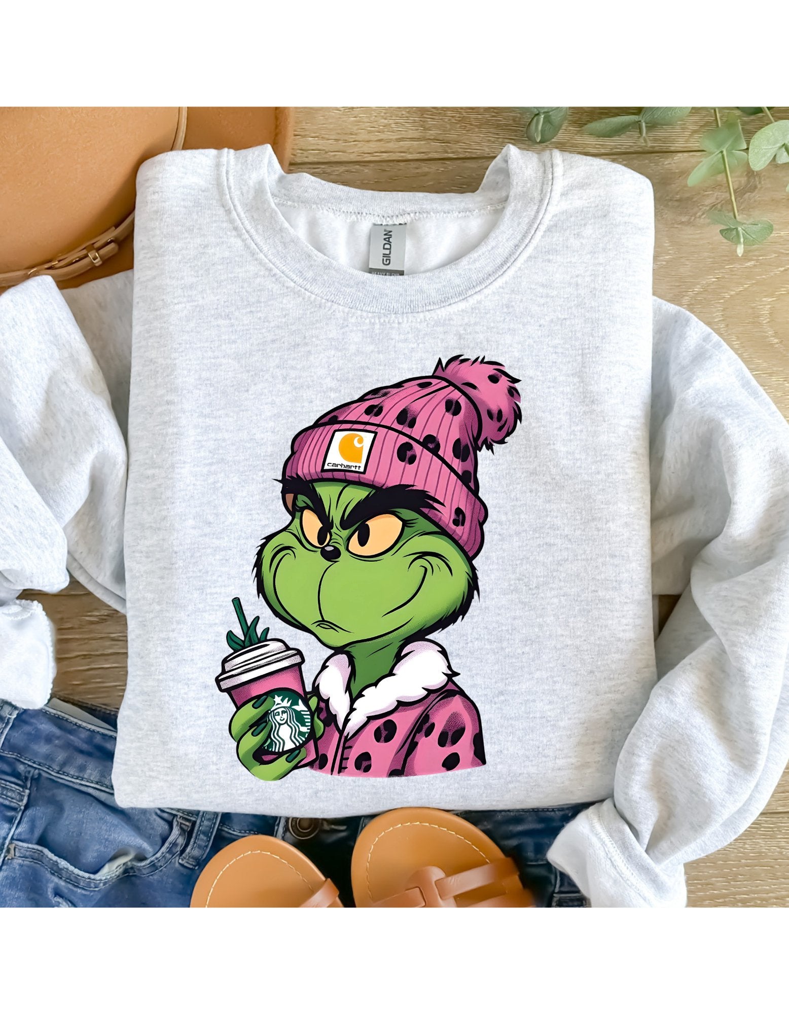 Boujee grinch crewneck sweatshirt - 4 little hearts