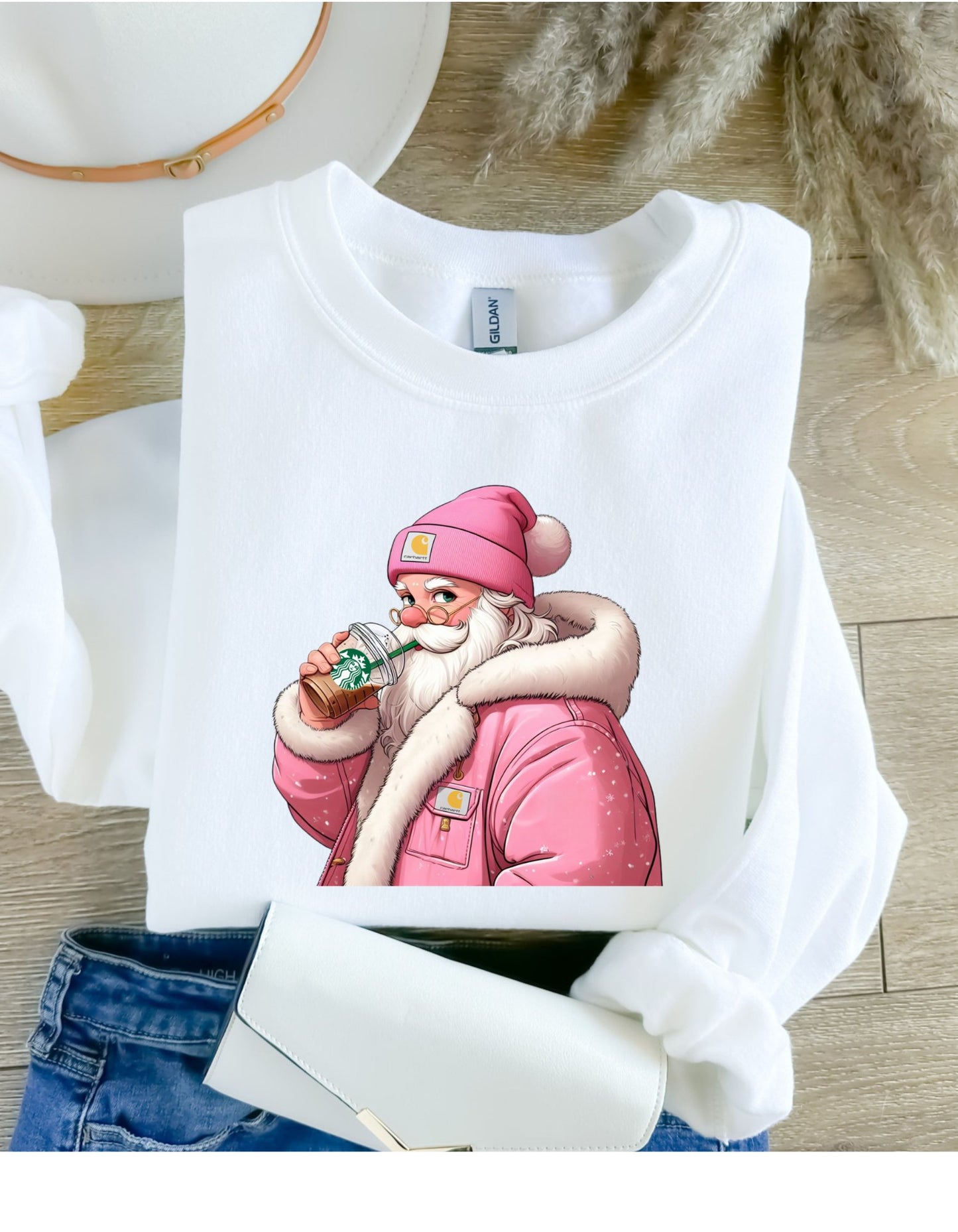 Boujee santa crewneck sweatshirt - 4 little hearts