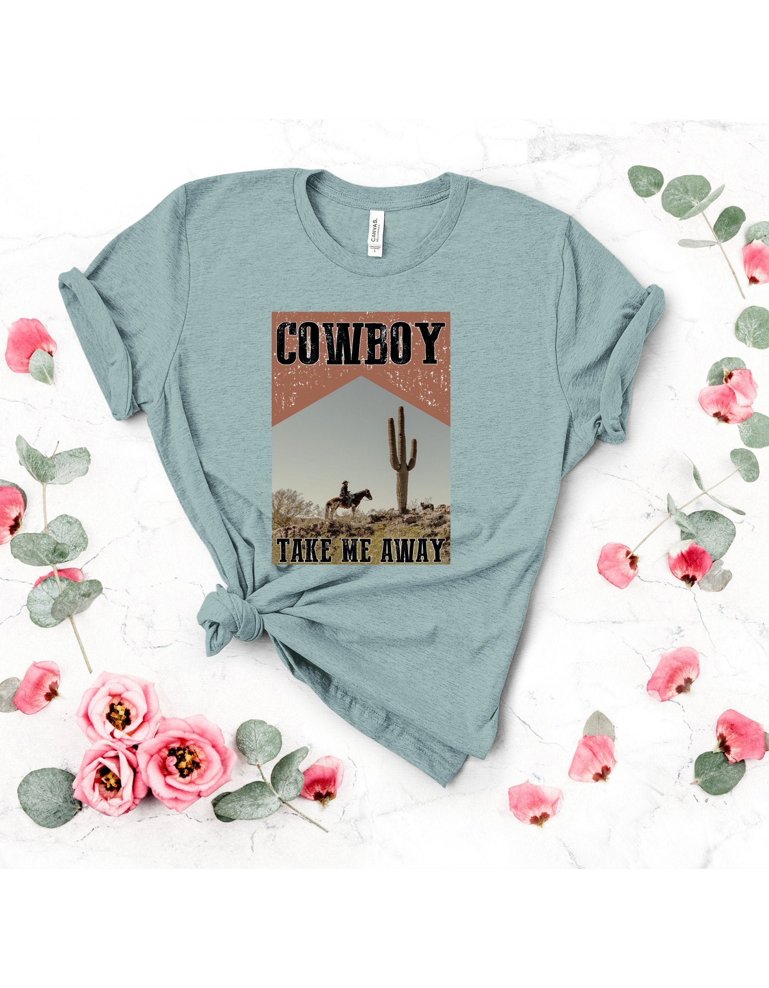Cowboy take me away graphic tee - 4 little hearts