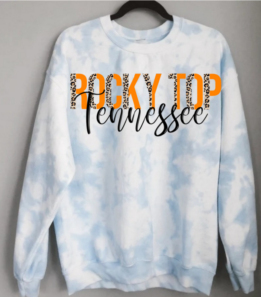 Rocky top tennesse tie dye sweatshirt - 4 little hearts