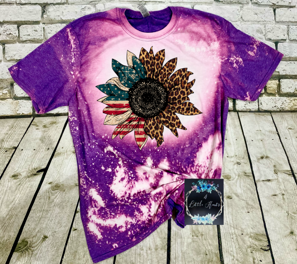 sunflower patriotic flag short sleeve t shirt - 4 little hearts