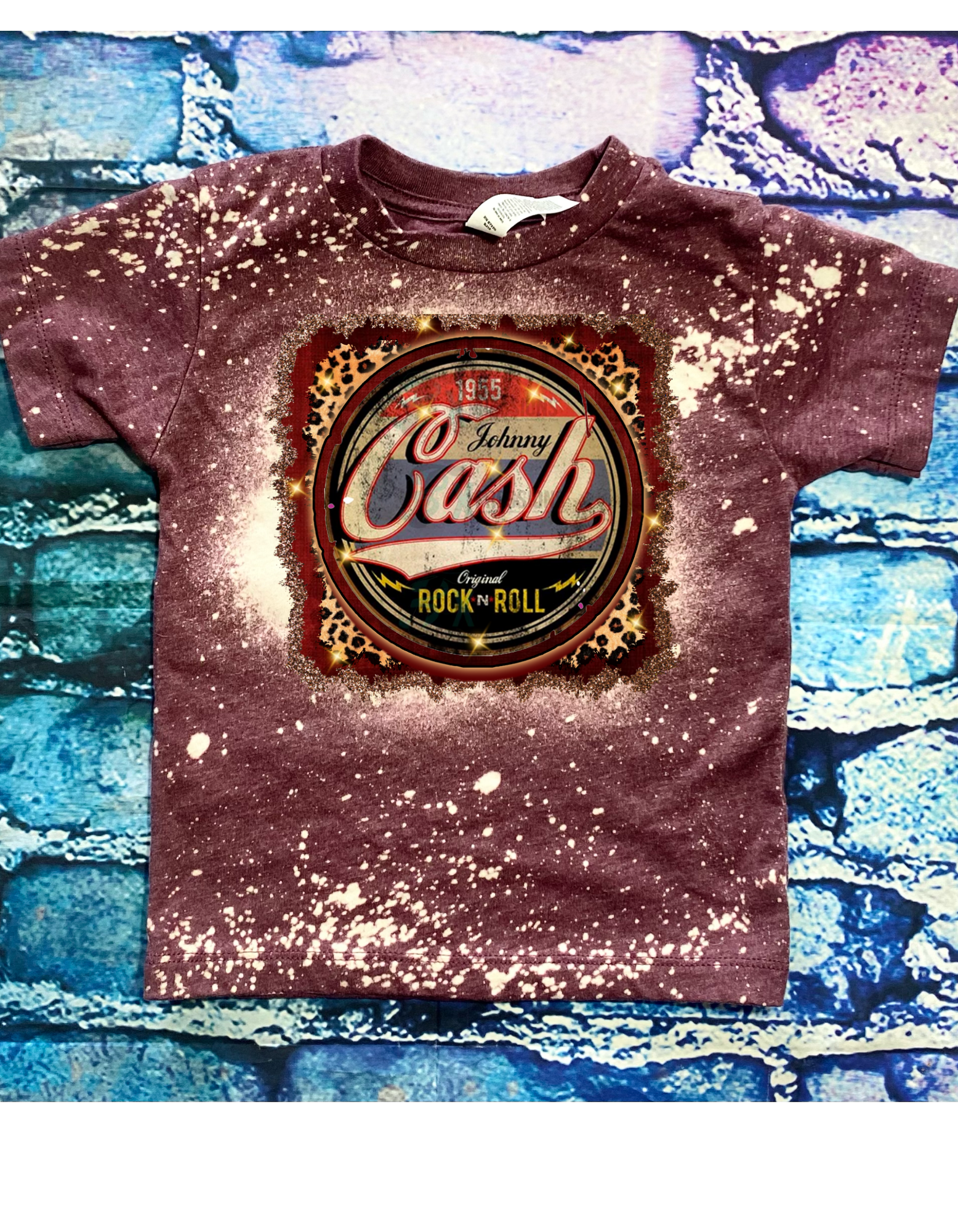 Johnny cash bleached toddler tee - 4 little hearts