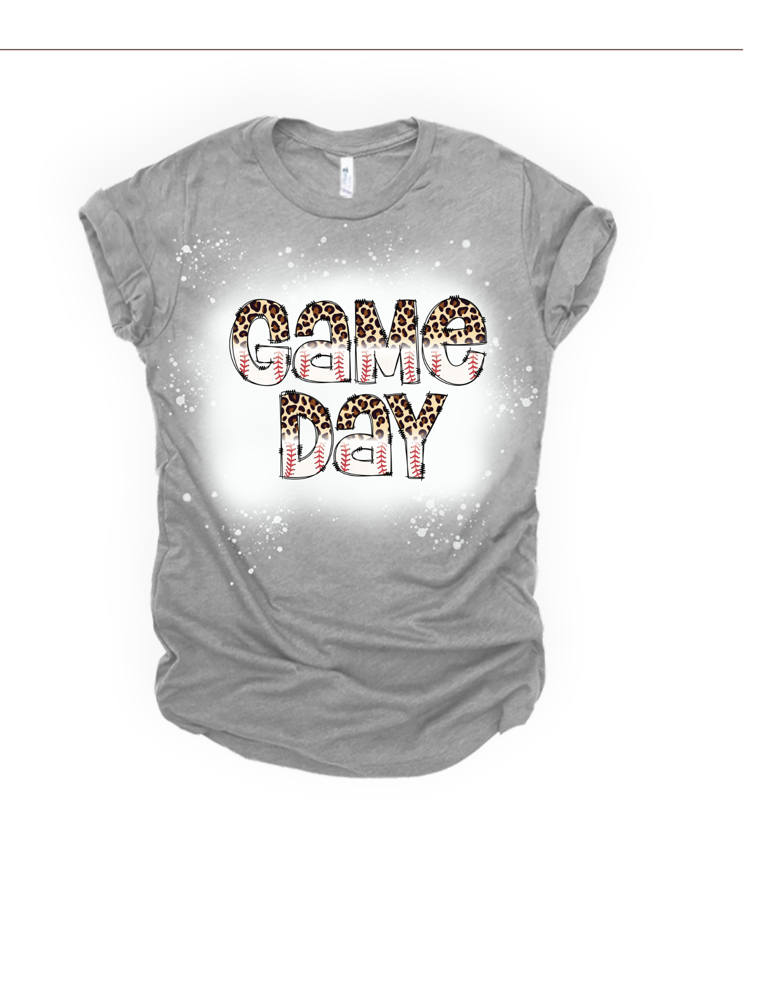 Game day baseball bleached t shirt - 4 little hearts