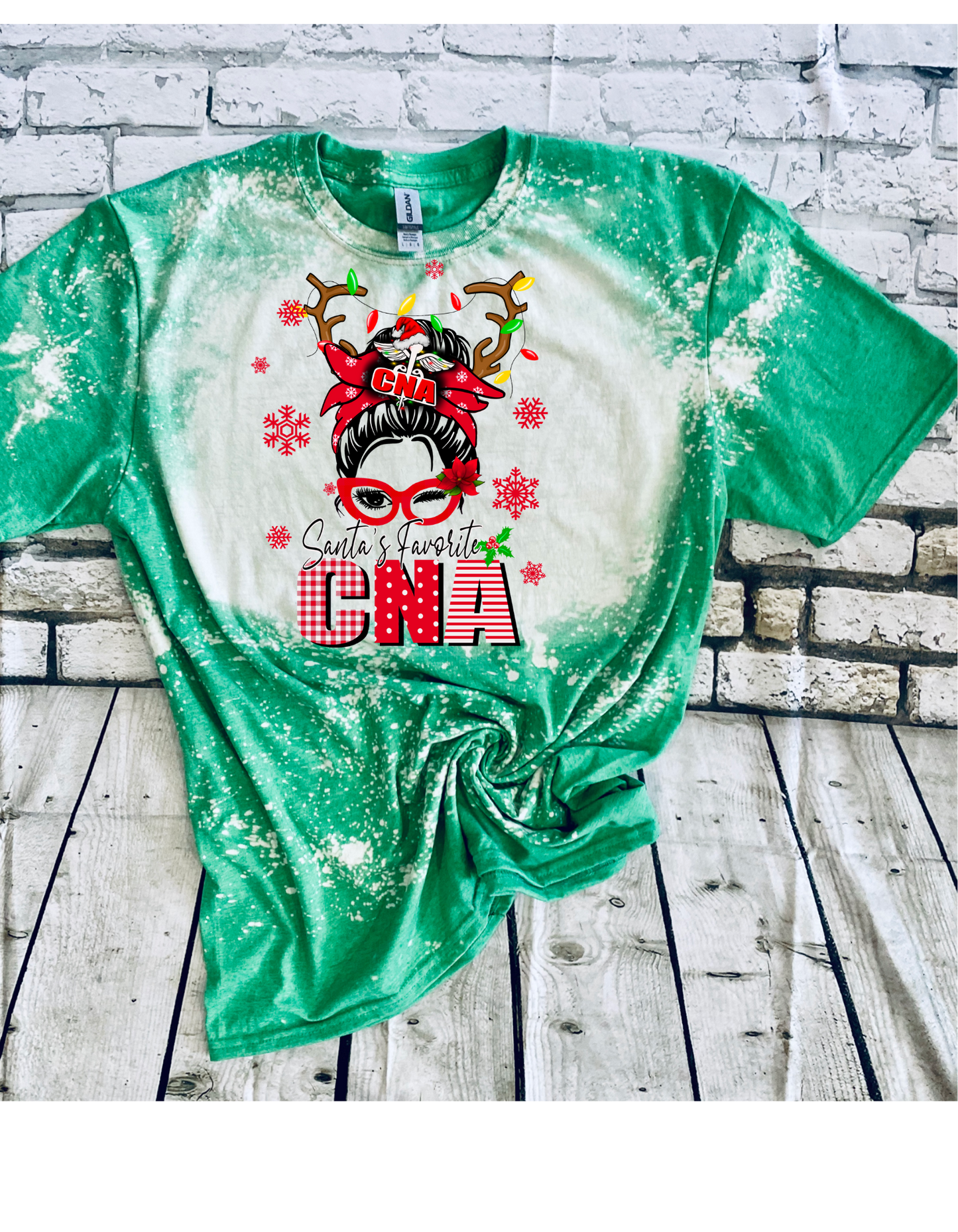 Santa's favorite cna bleached t shirt