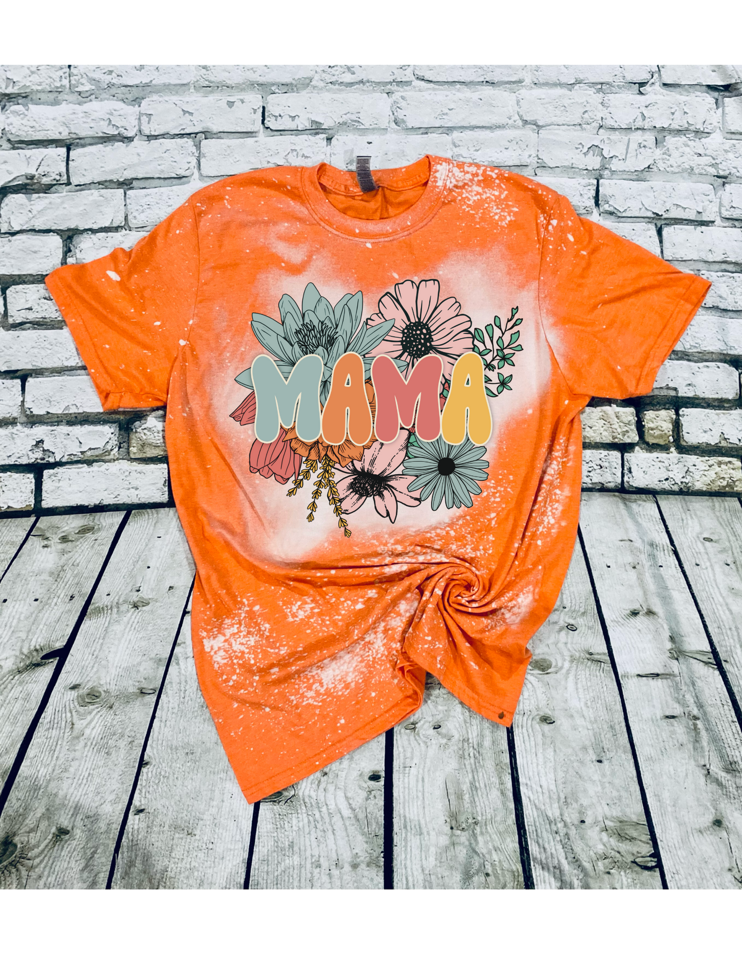 Mama flowers bleached tee